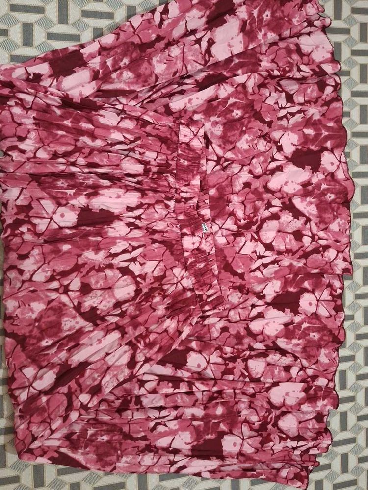 Pink Floral Skirt