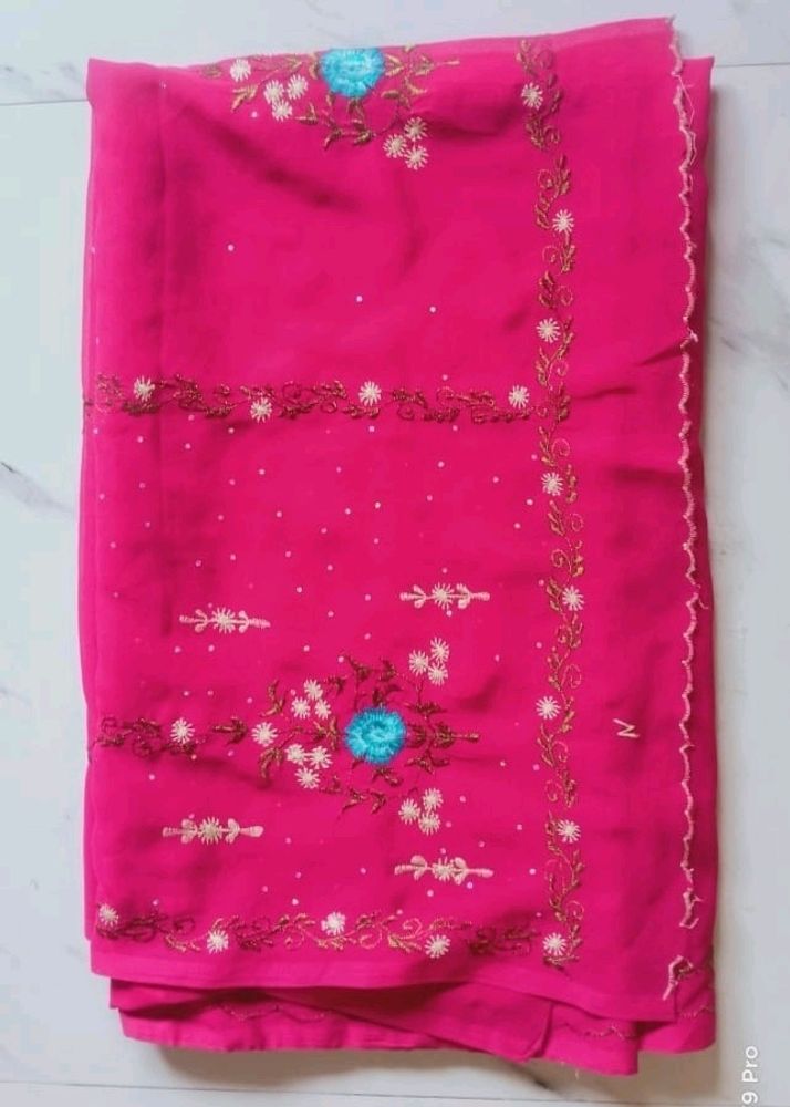 Beautiful Magenta Coloured Saree.♥️