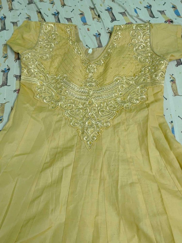 Gold Embroidered Indian Dress