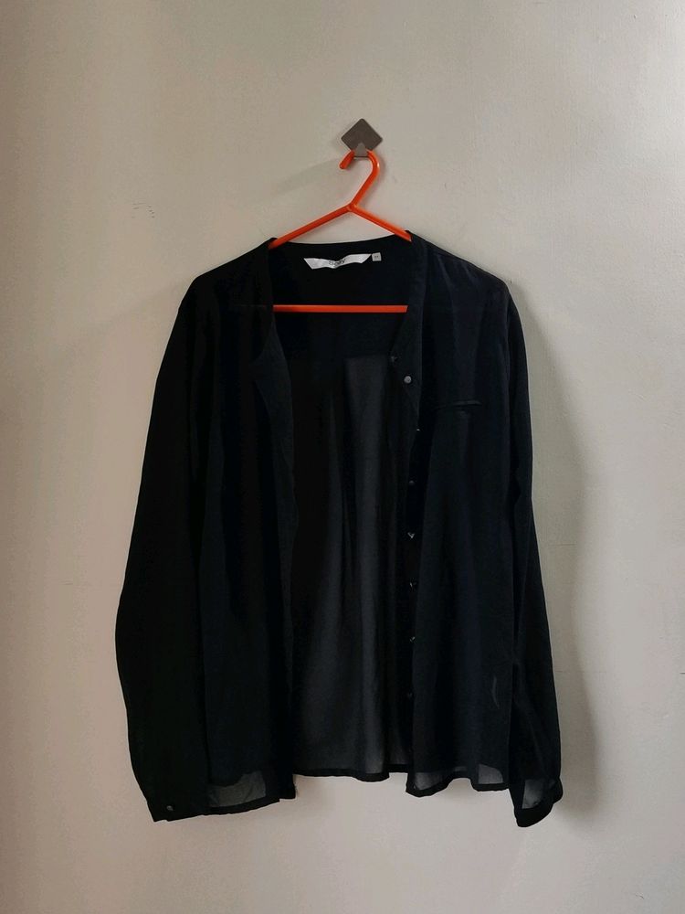 Allen Solly Black Chiffon Shirt