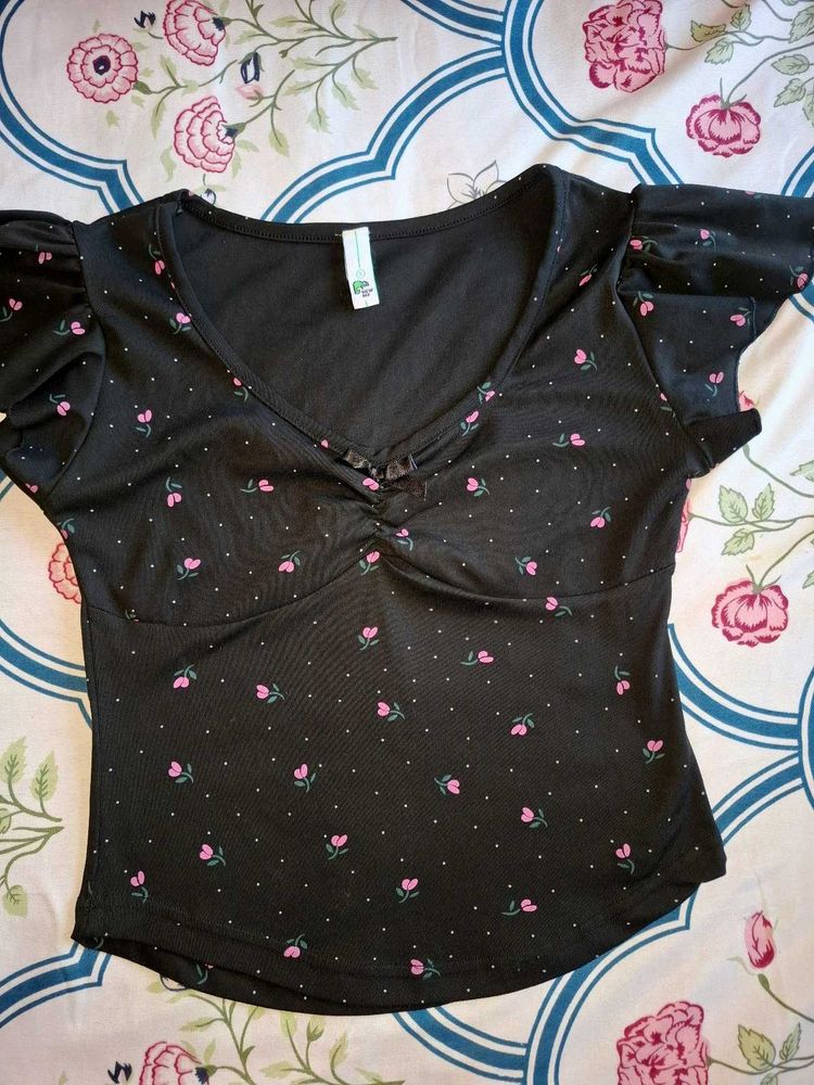 Floral Puff Sleeve Top