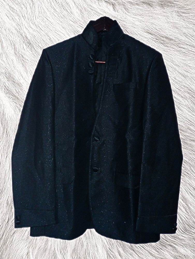 Black Party/Wedding Wear Shimmery Suit For Men