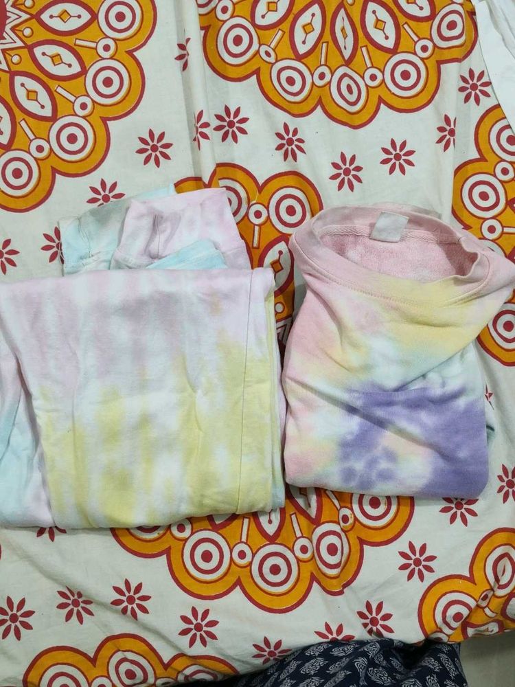 Tie-Dye sweat tie &amp; Sweatpants Set