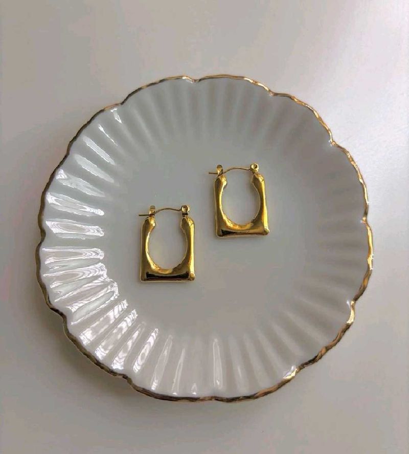 Gold Hoop Earrings Anti Tarnish