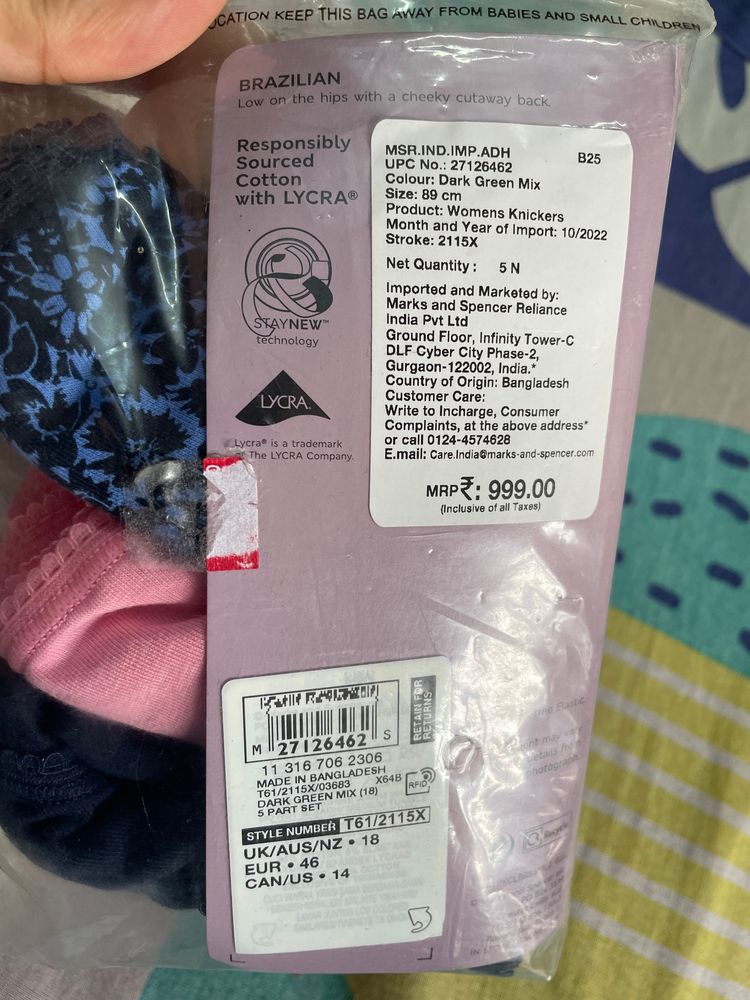 Marks &amp; Spencer New Set of 3 Brazilian panties