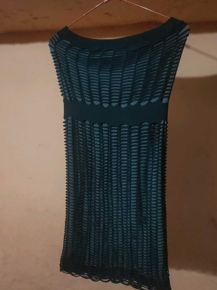Teal Cutout Mini Dress