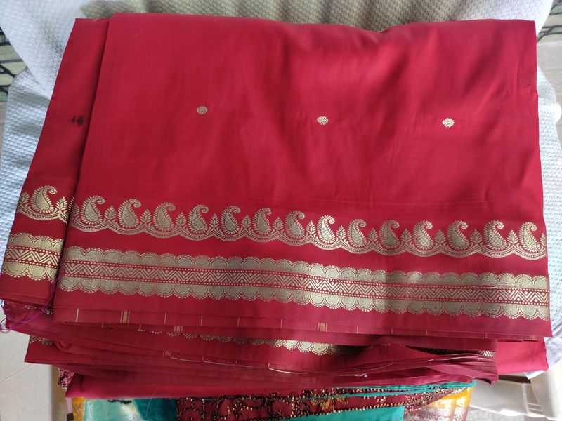 Red Saree  Simple