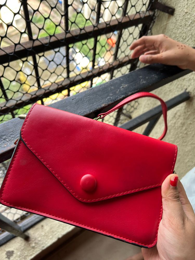 Red Chain Crossbody Bag