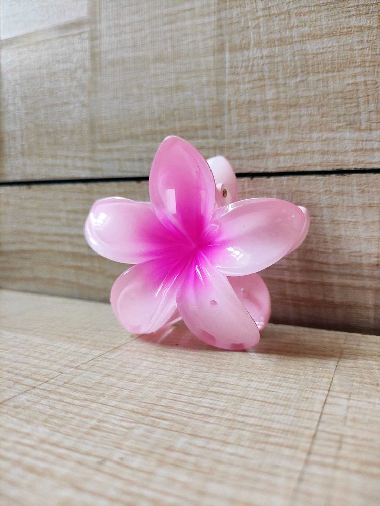 Pink Flower Hair Claw Clip