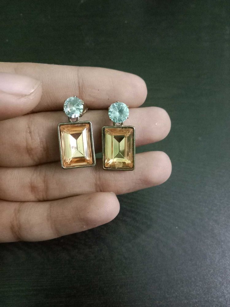 Stylish Gemstone Drop Earrings