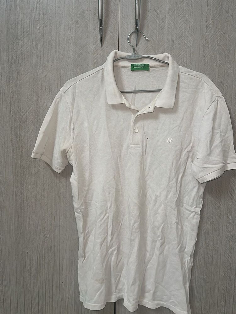 Benetton White Polo T-Shirt