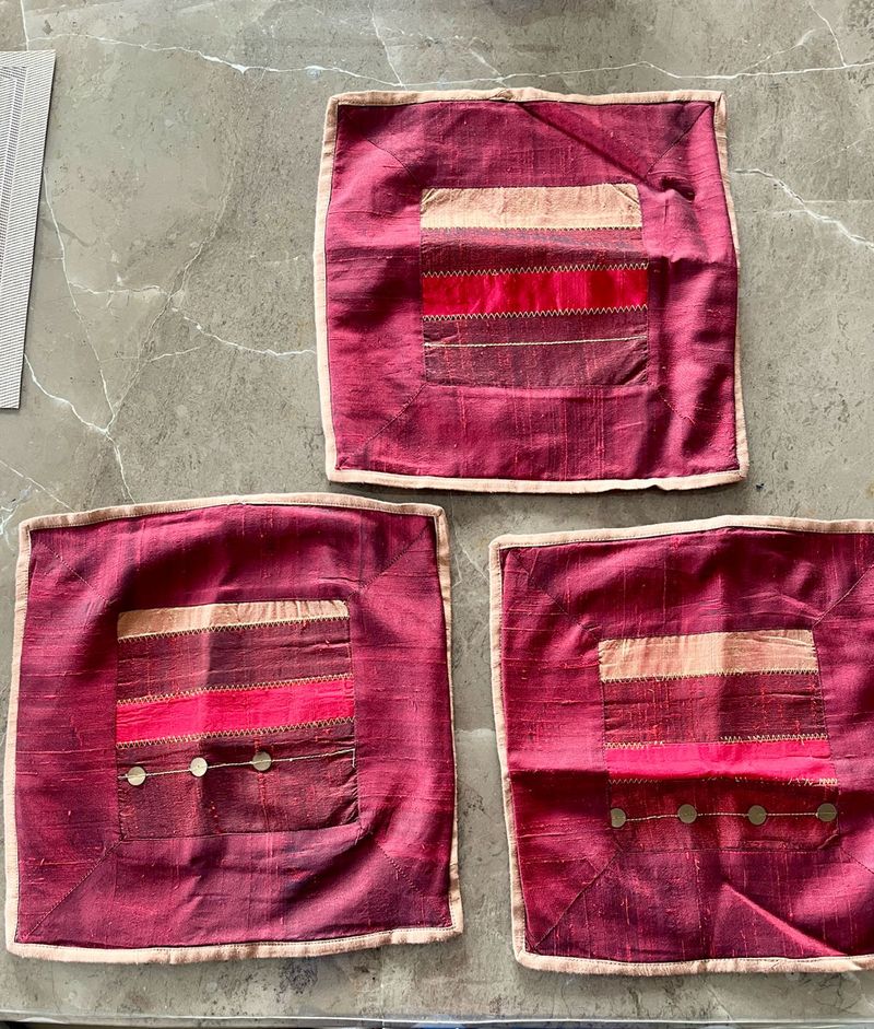 Patchwork Silk Cushion Covers (Set of 3)