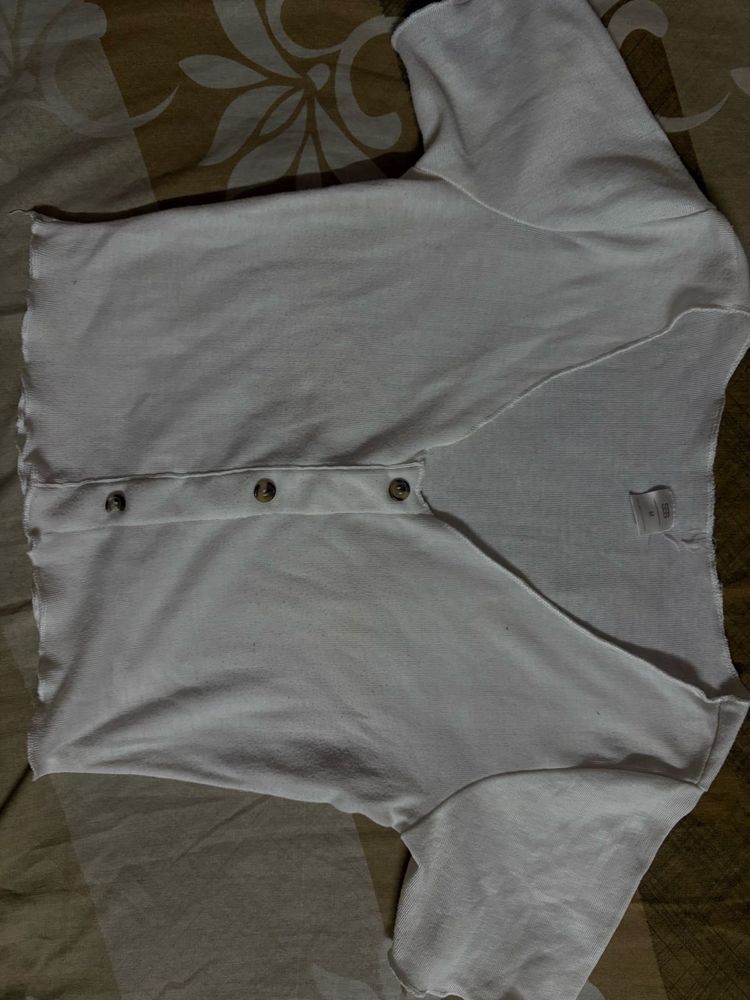 White Button-Up Top