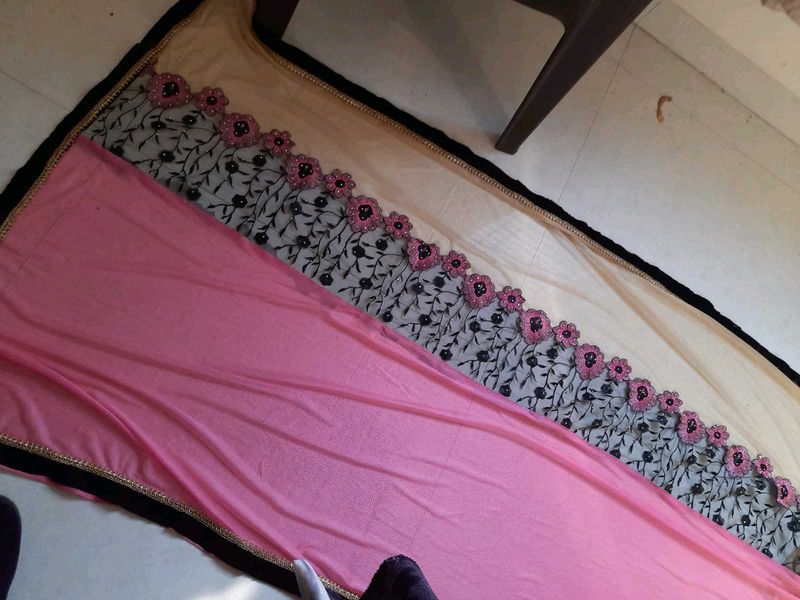 Net Velvet Shimmery Saree