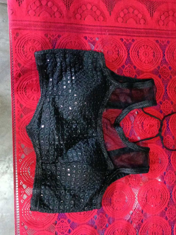 Black Sequin Blouse