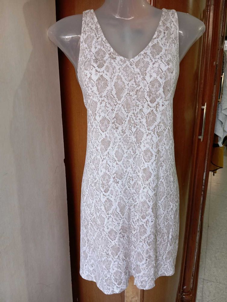 White Animal Print Dress