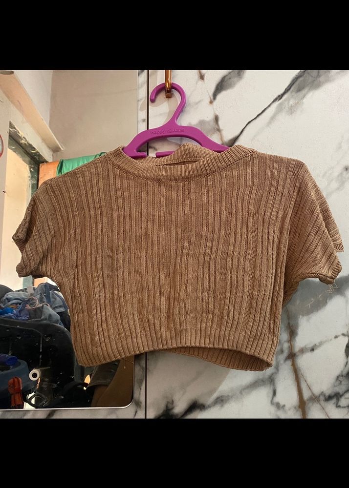Brown Crop Top