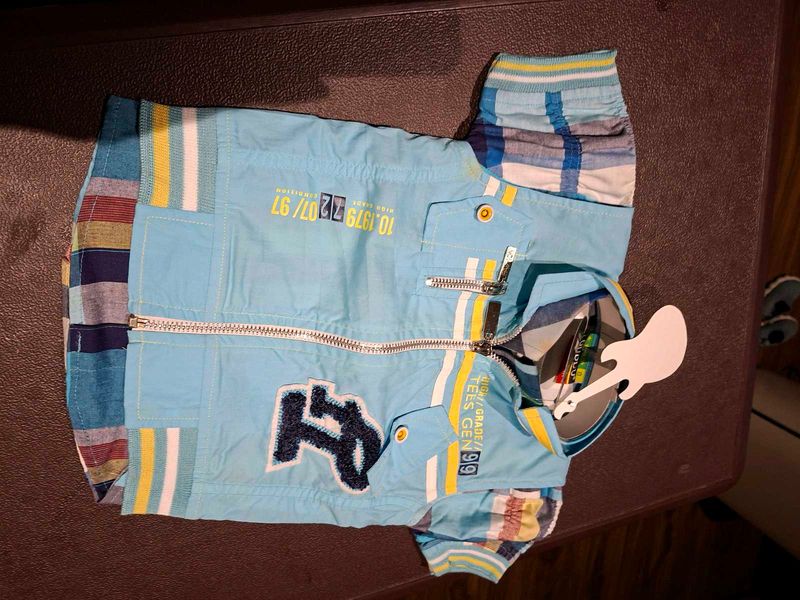 Cute Blue Boys Shirt and shorts set