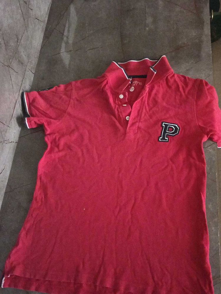 Red Polo T-Shirt with 'P' Logo