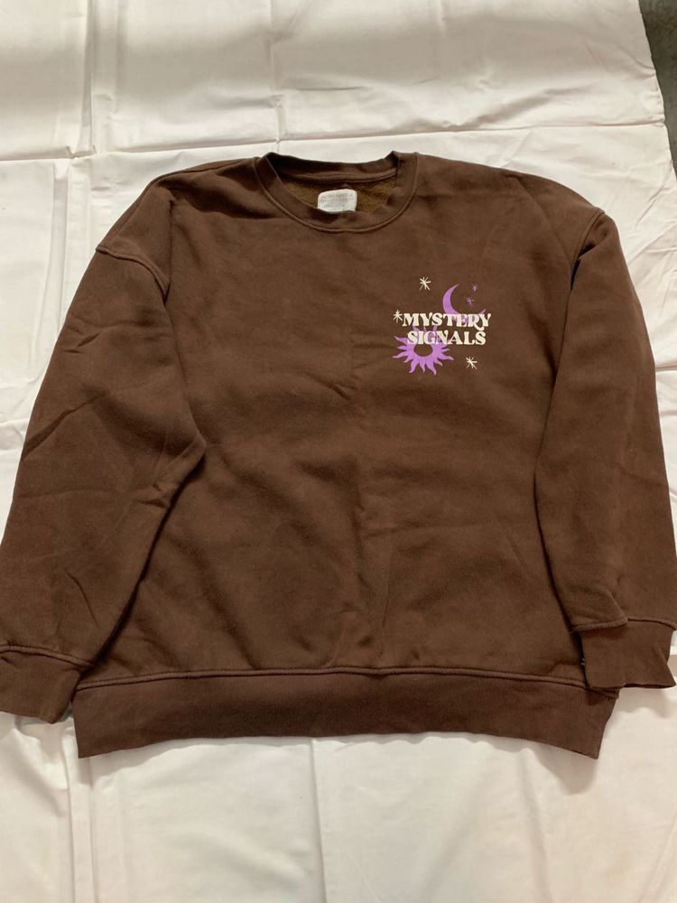 Fashion Trendy Printed Sweatshirt - Brown