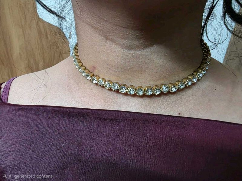 rhinestone chocker necklace