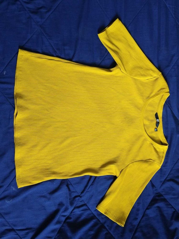 Mustard Ribbed Top