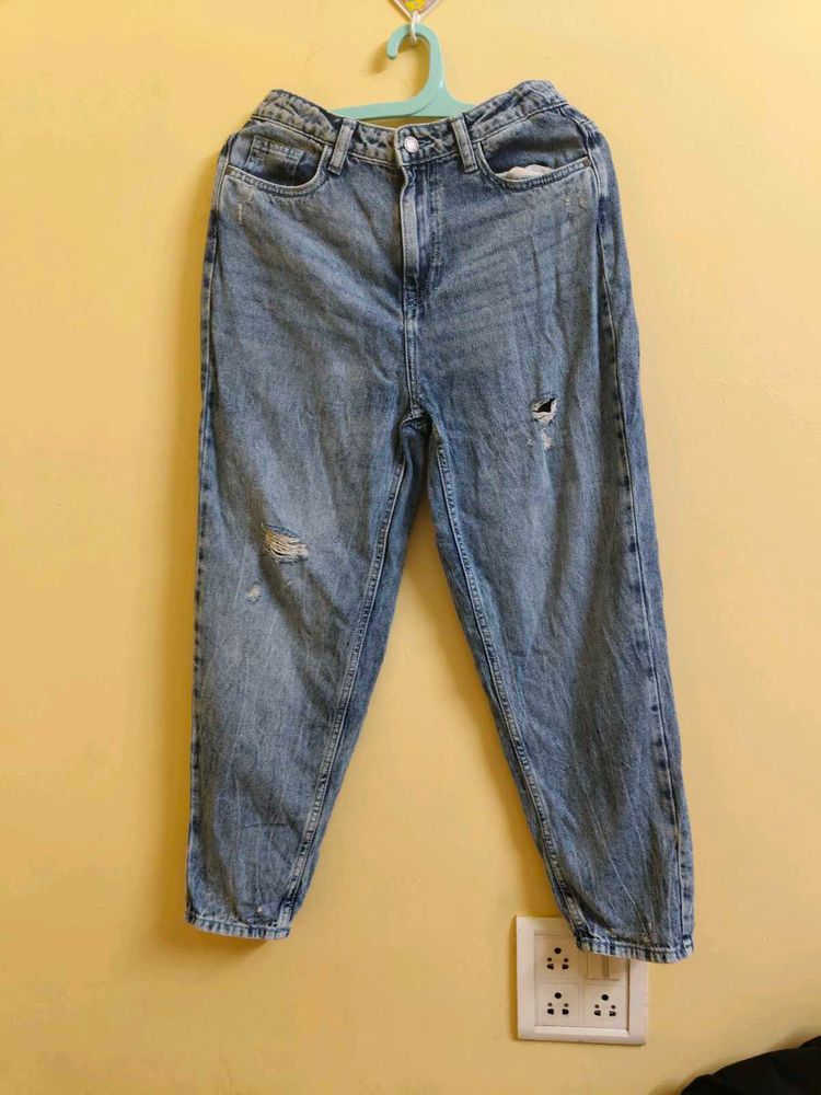 DNMX Ripped Blue Denim Jeans
