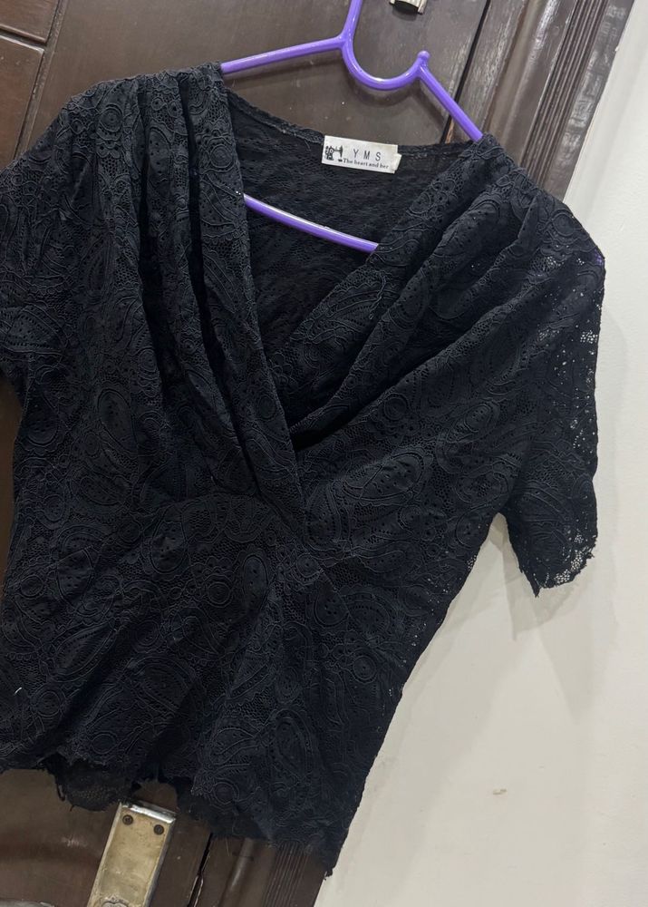 Elegant Black Lace Top