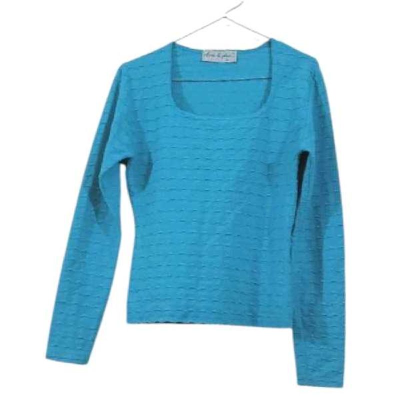 Teal Striped Long Sleeve Top