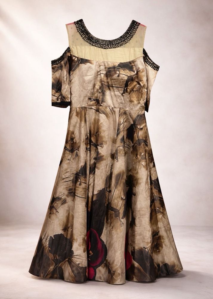 Cold Shoulder Print Dress