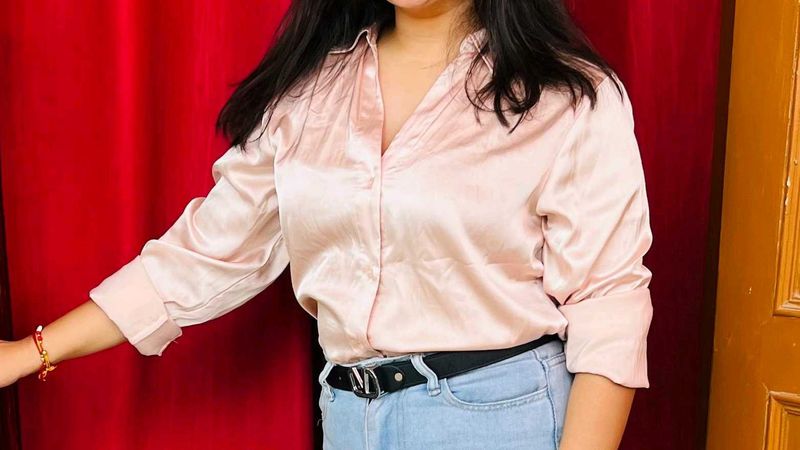 Elegant Blush Button-Down Shirt