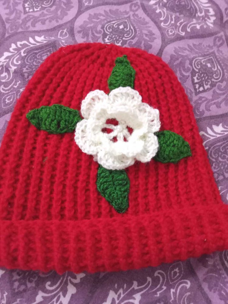 Red Crochet cap