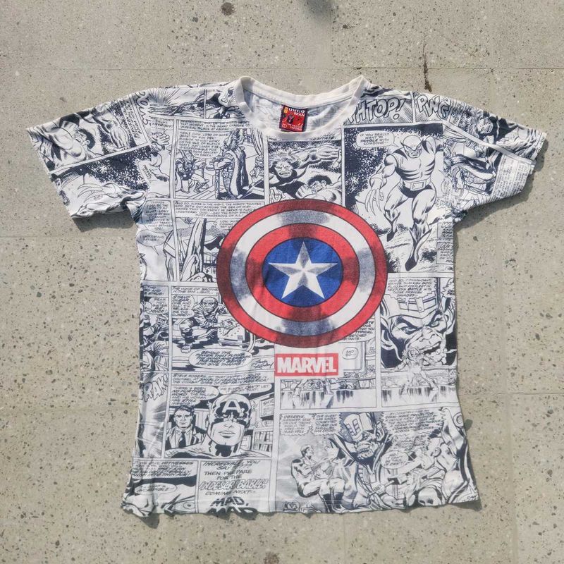 marvel comic print t shirt