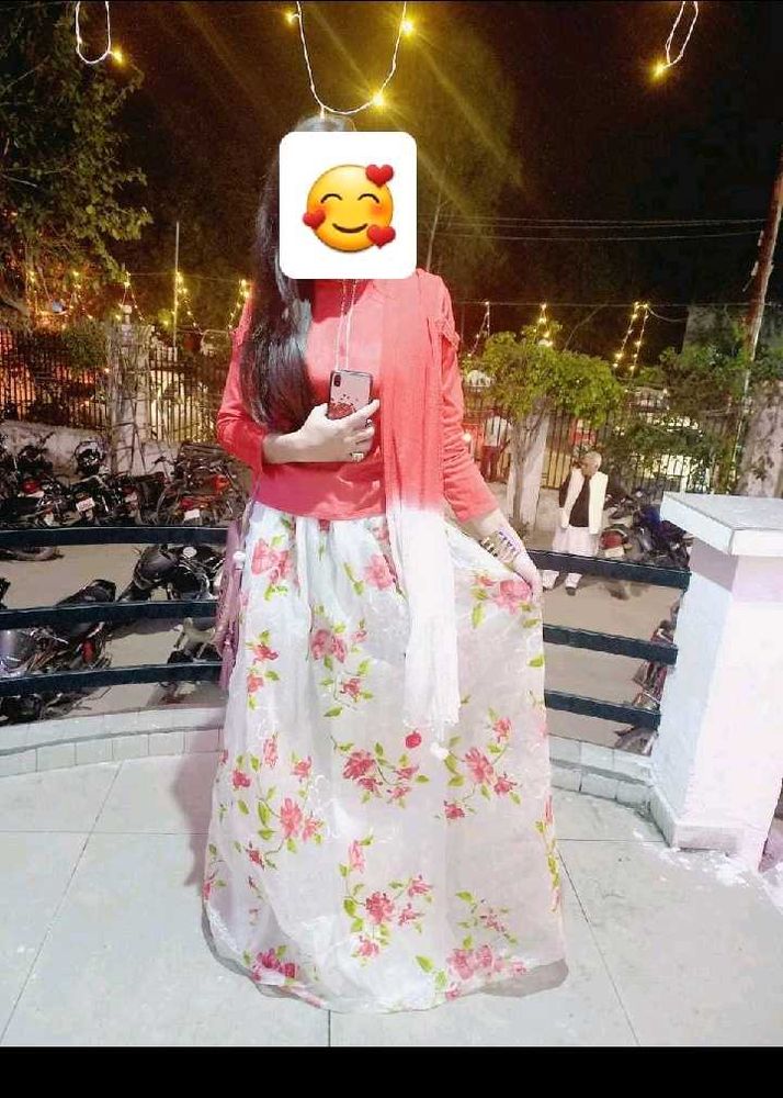 Red &amp; white Skirt &amp; Top Set