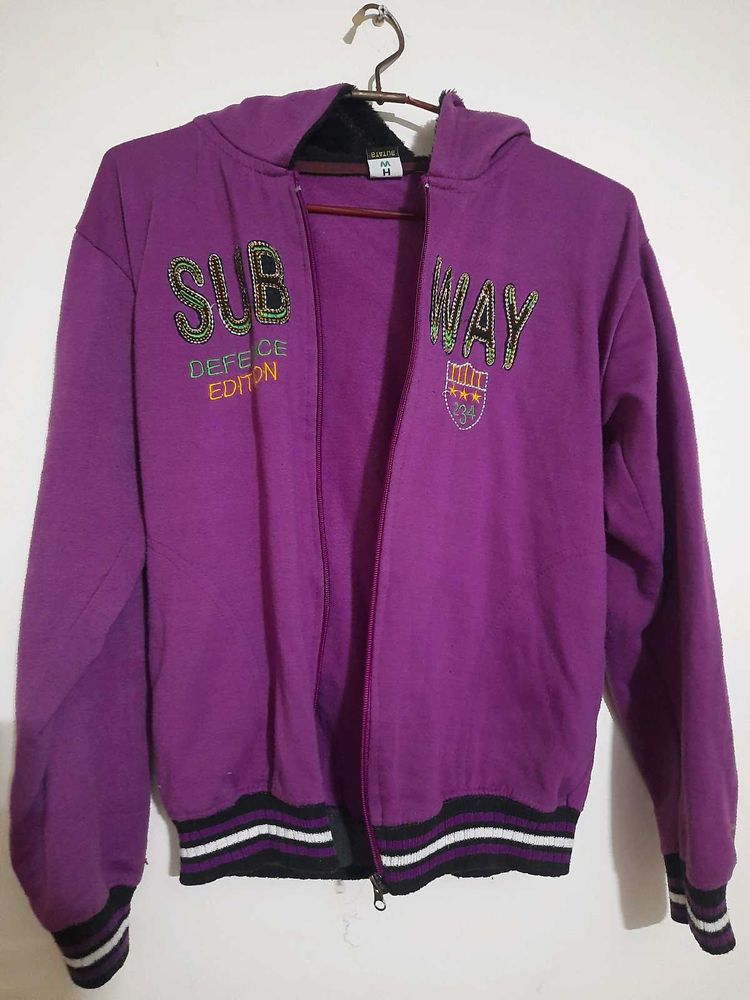 Purple &#39;Subway&#39; Zip-Up Hoodie