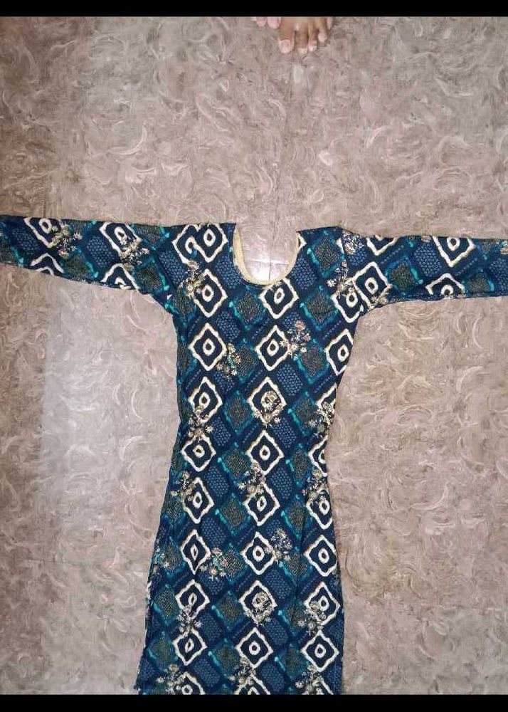 Blue and white Printed kurta