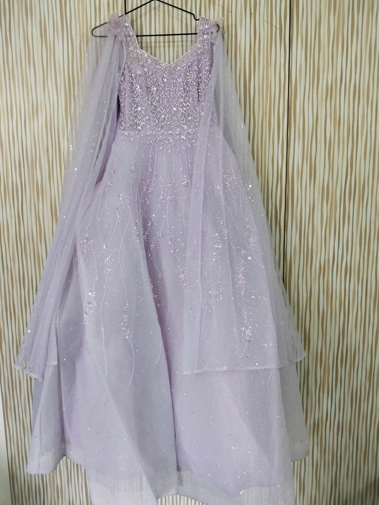 Lavender Mesh Gown