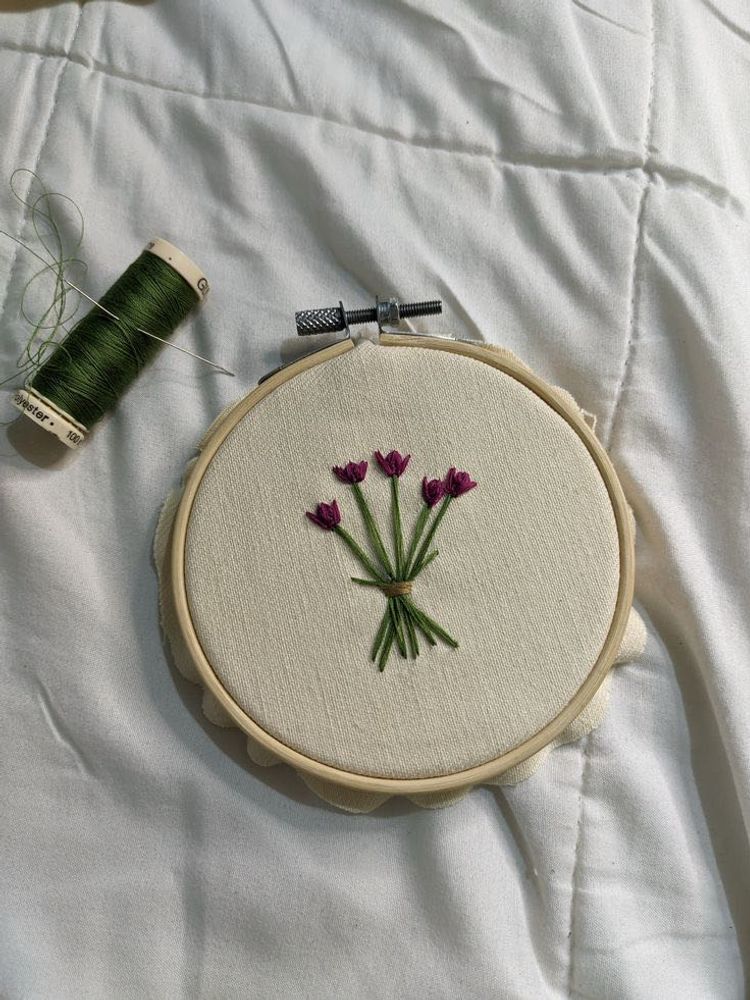 Floral Embroidery Hoop Art