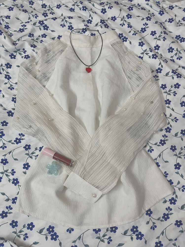 turtle neck white classy top