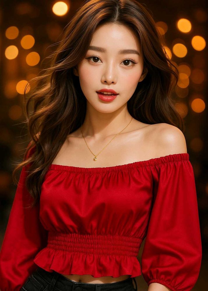 Red Off-Shoulder Top