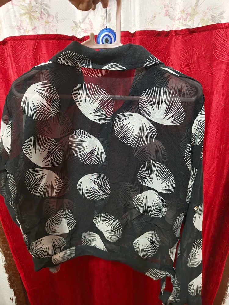 Stylish Patterned Sheer Top