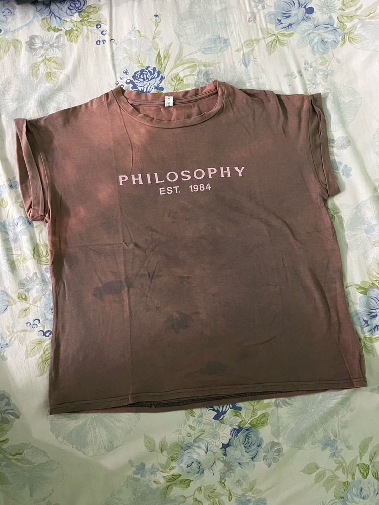 Dyed Brown Philosophy Graphic Tee