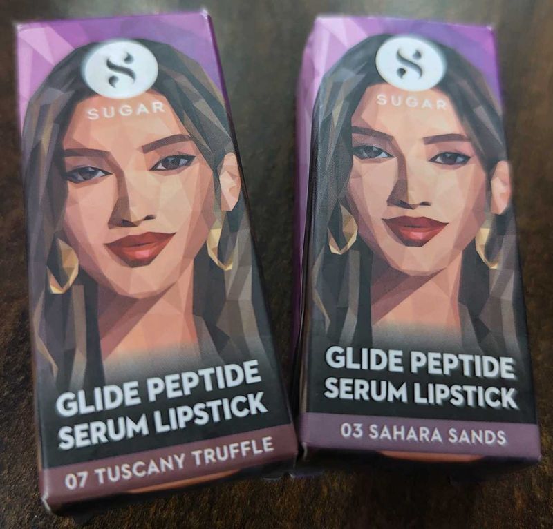 SUGAR Glide Peptide Serum Lipsticks..