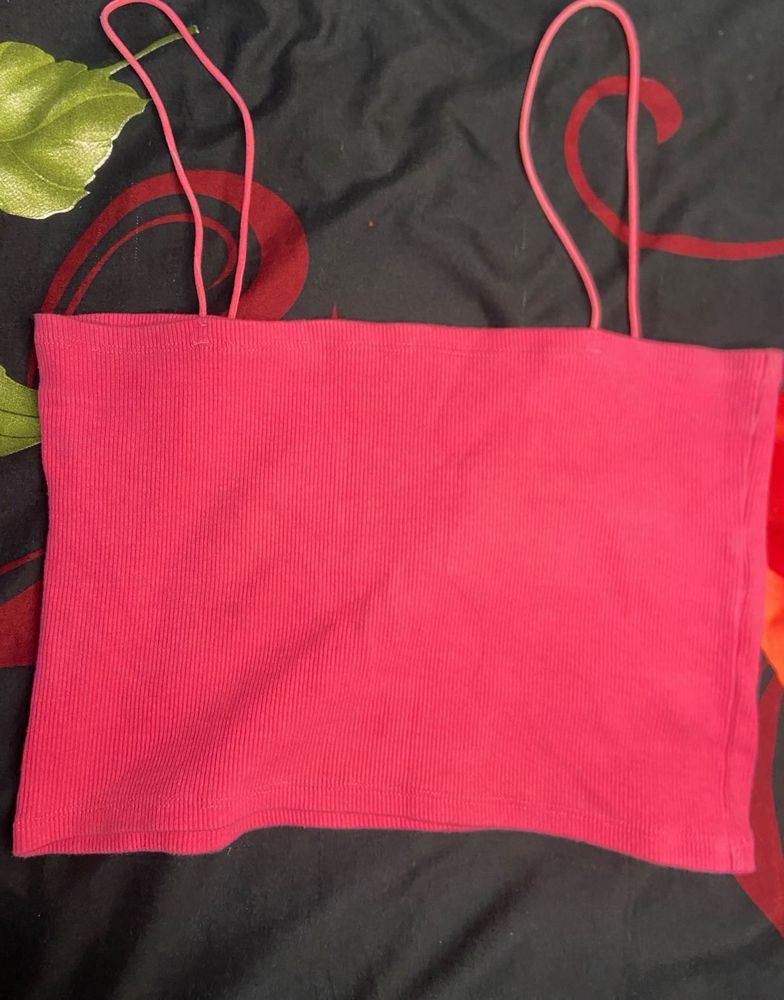 Zara Hot Pink Cropped Camisole