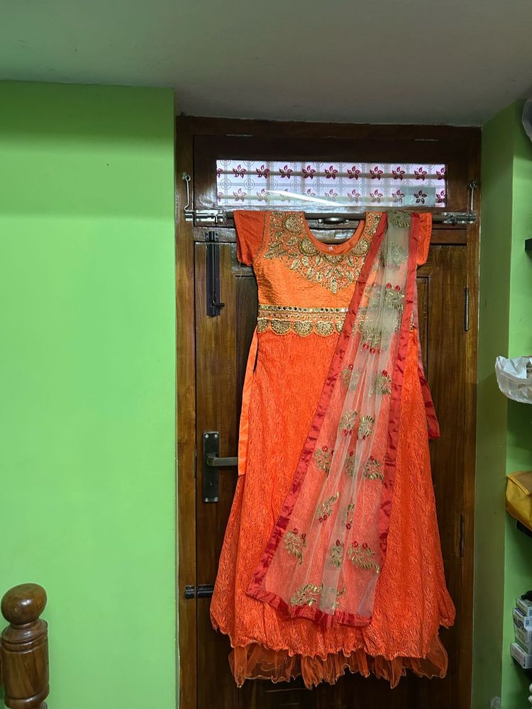 Orange Ethinic Gown