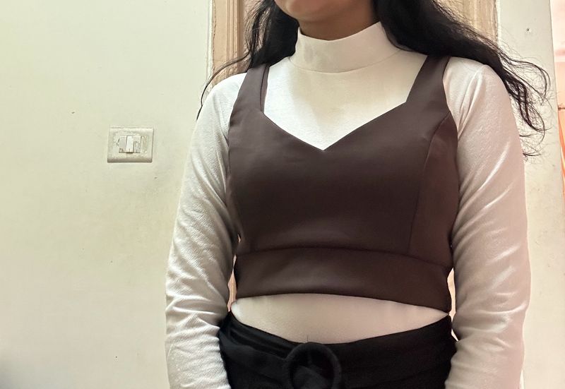 Brown Crop Top