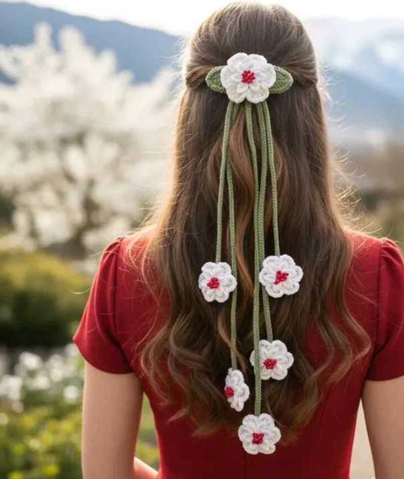 Trending Totally New Floral Crochet Hair Accessory