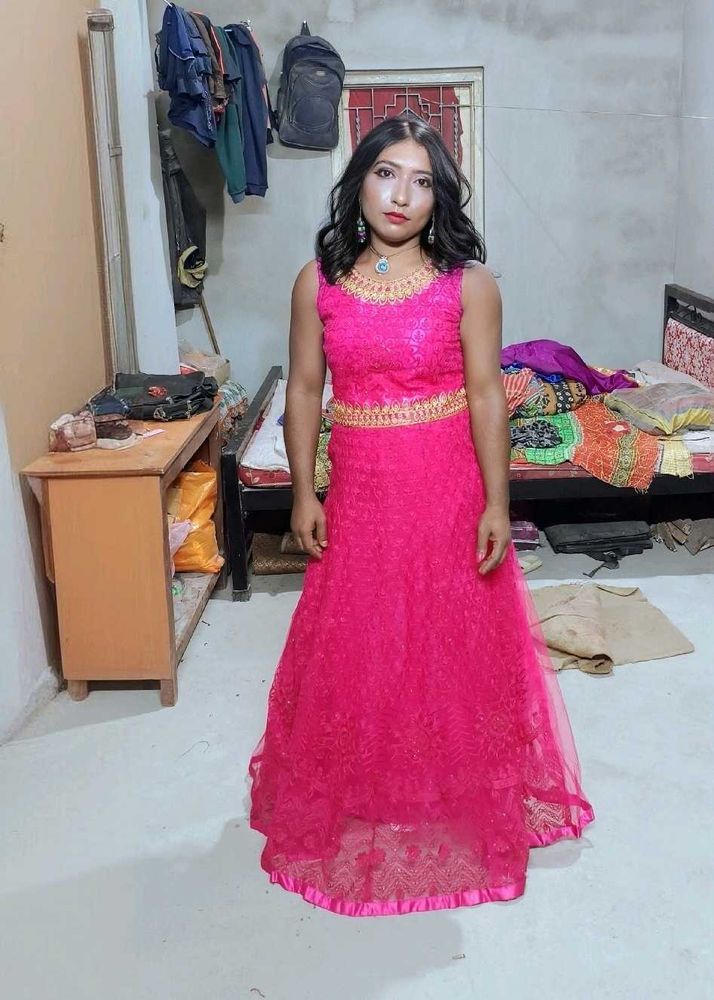 💥 Price Drop💥Pink Embroidered Anarkali Dress