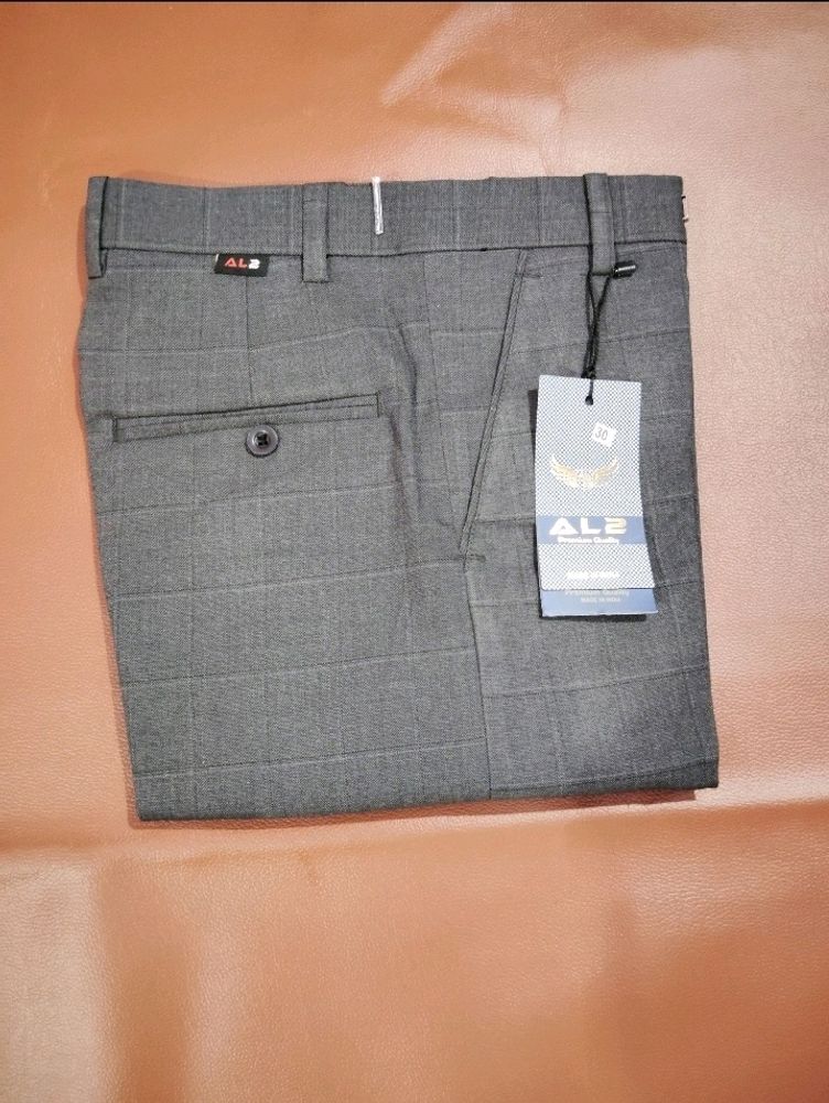 Dark Grey Check Formal Pant