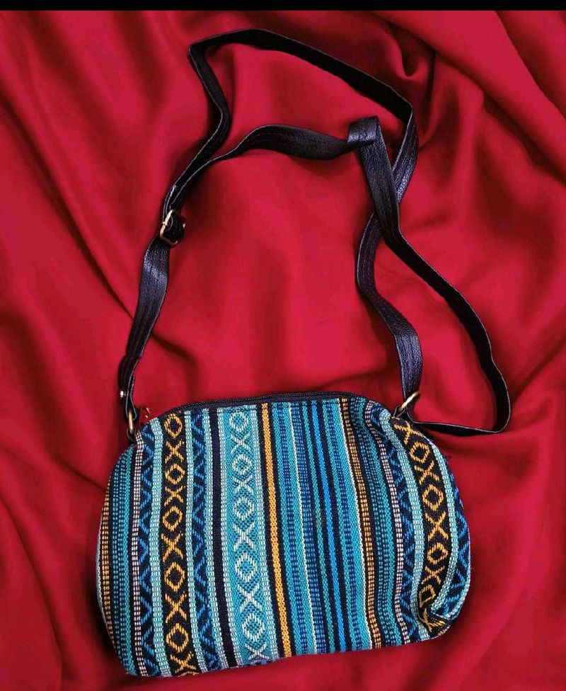 Handwoven boho sling bag